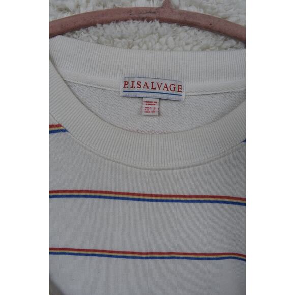PJ Salvage Sweatshirt Top Womens Size Small Striped Oversize Fit Lounge Top - Picture 3 of 5
